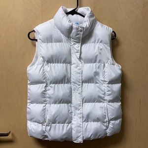 Faded Glory White Puffy Puffer Winter Ski Vest
